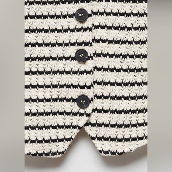 Mango Crochet striped top / Size M - Picture 6 of 7